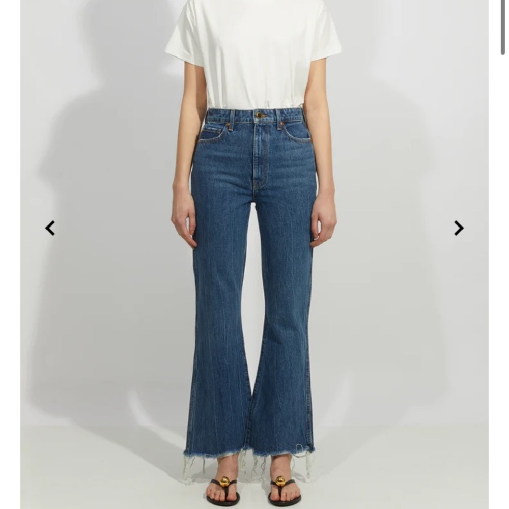 KHAITE Gabbie Crop Bell Bottom Flare Jeans